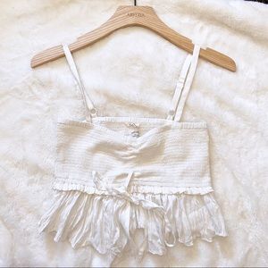 SOLD! ARITZIA WILFRED BOHO RUFFLES WHITE TANK TOP